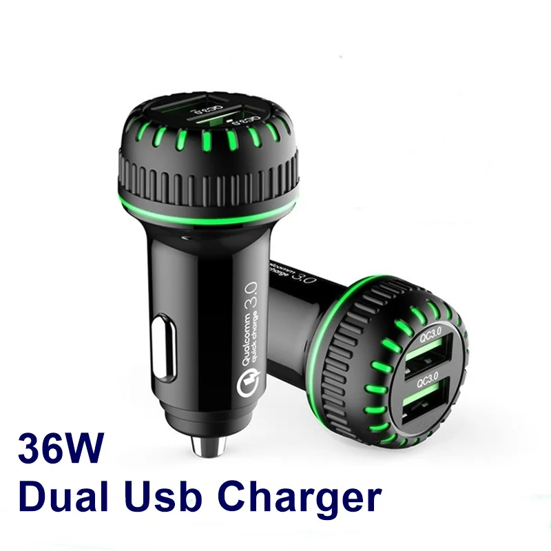 Tongdaytech 45 Вт USB быстрое автомобильное зарядное устройство для iPhone X XS 11 Pro Max PD зарядное устройство Quick Charge 4,0 QC 3,0 Cargador для samsung S10 S9 - Тип штекера: 36W Dual USB Charger