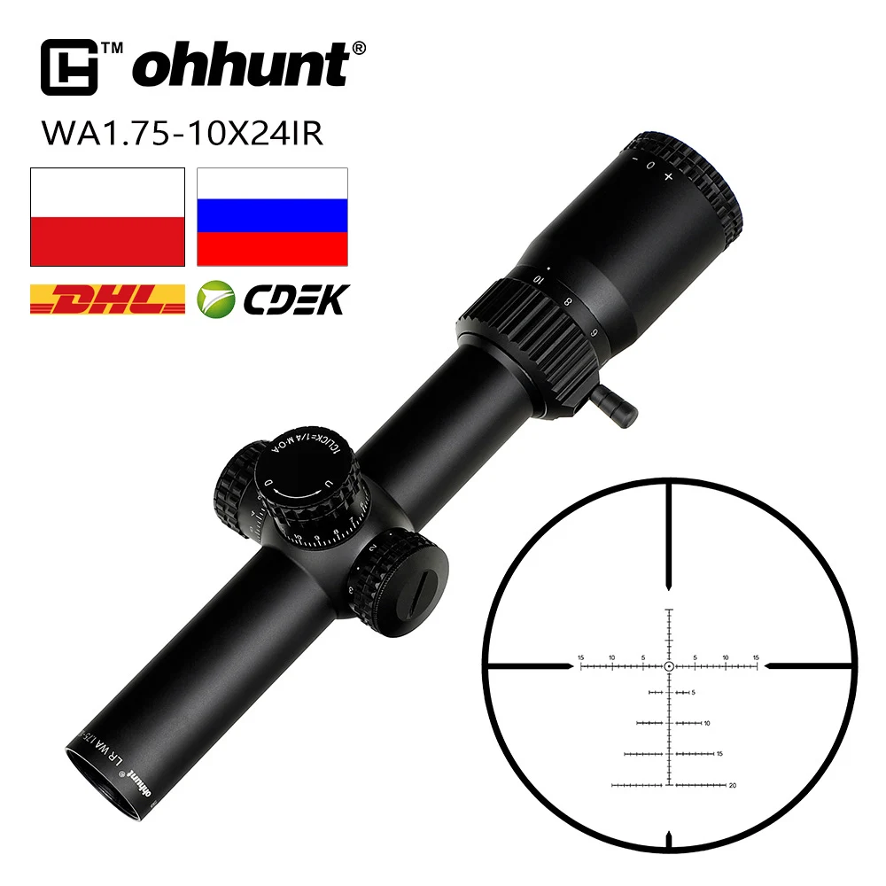 Ohhunt LR WA 1 75 10X24 IR Тактический Компактный охотничий прицел со стеклянной сеткой