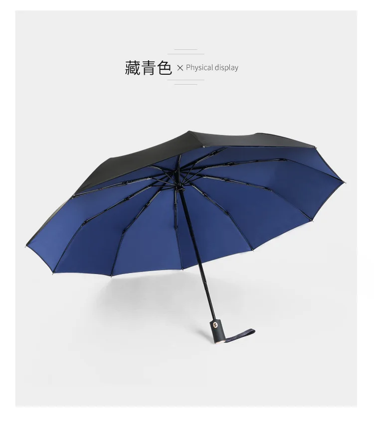 Double Layer 10 Bone Fully Automatic Folding Umbrella Wind-Resistant Men And Women Creative Business Double Rain Or Shine Dual P