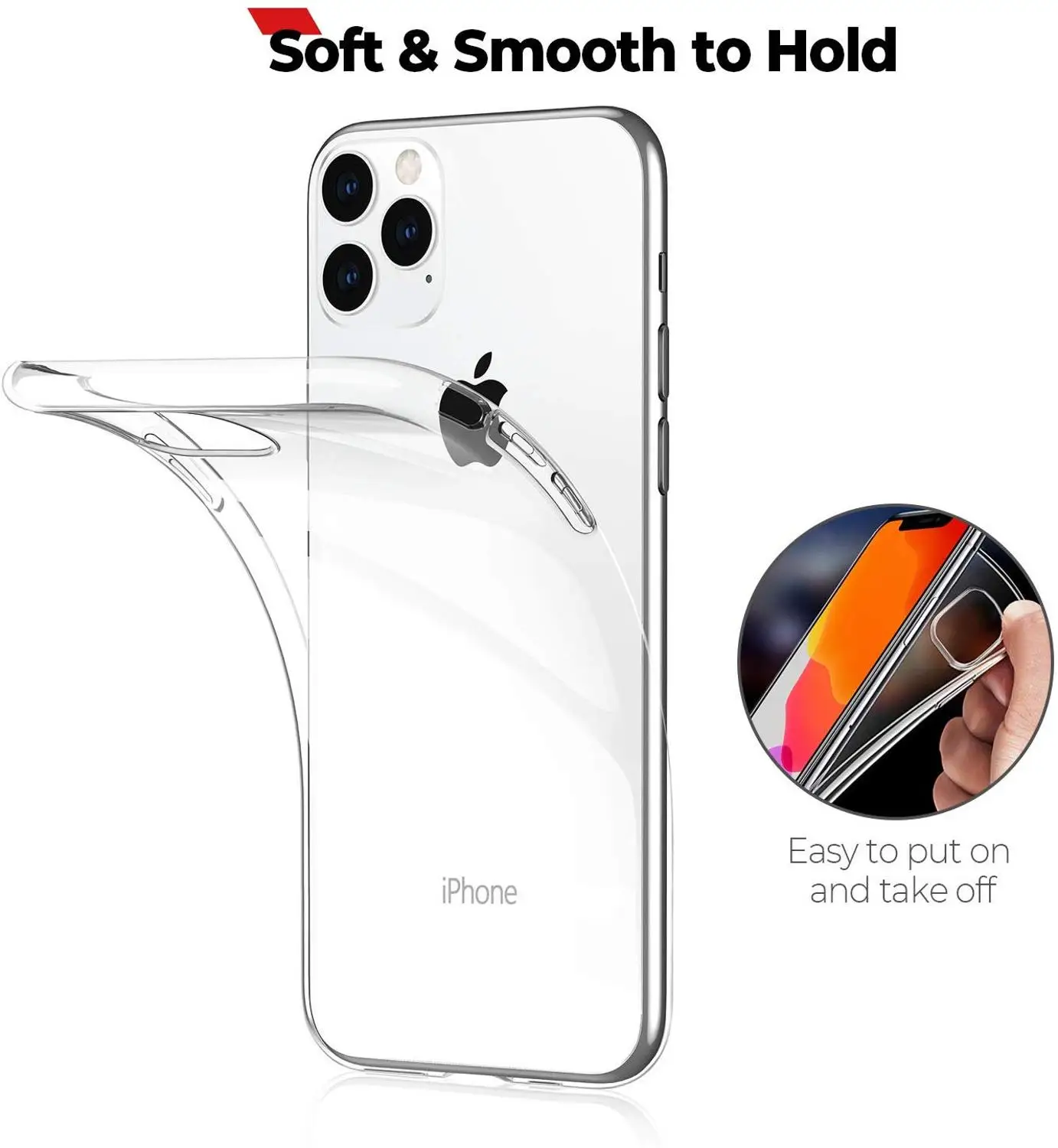 1000Pcs Phone Case For Apple iPhone 11 Pro Max XS XR X 8 7 6 6S Plus SE 5S Anti-Scratch Shock-Absorption Clear Cases Soft Cover