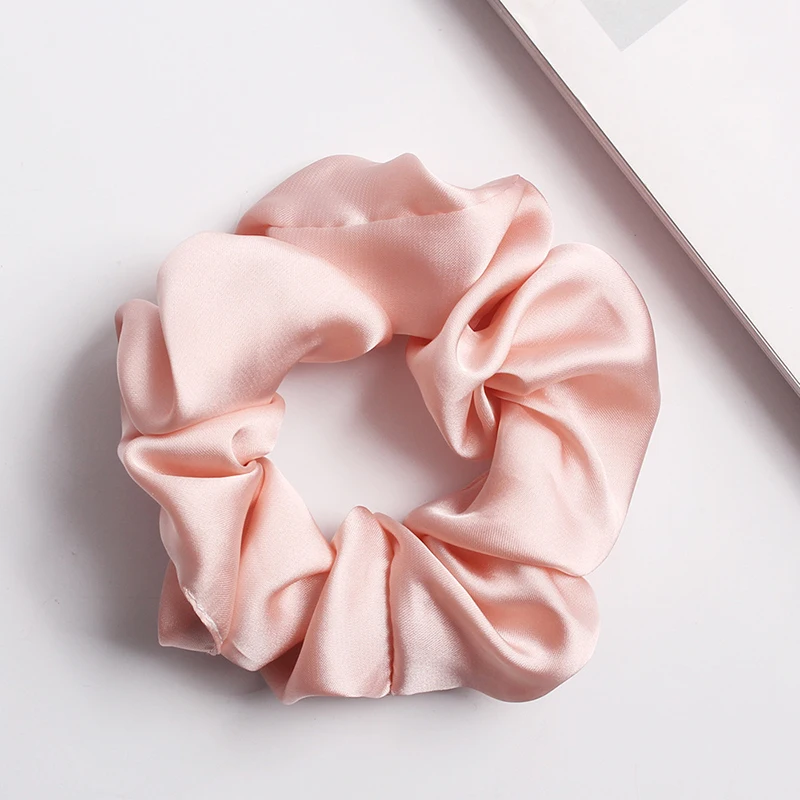 Satin Hair Scrunchies Women Scrunchie Pack Women Elastic Hair Bands Girls Headwear Solid Silky Donut Grip Loop Ponytail Holder