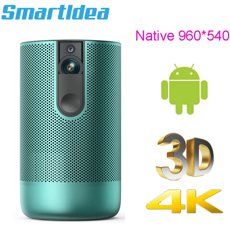 Smartldea D29B native 960*540 HD Projector Android7.1 (2G+16G) 5G wifi DLP Proyector support 4K 3D ZOOM video game Beamer