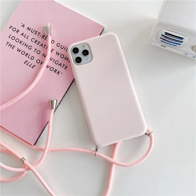 cellphone pouch Crossbody Necklace strap Lanyard Cord Soft phone case For HuaWei P20 P30 Lite P40 pro honor 8X Nova 3 4 5 Y9 2019 back cover phone purse