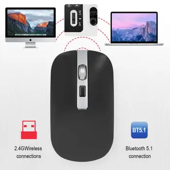 

Wireless Mouse Bluetooth Mouse M50 Dual Mode Bluetooth 5.1 Rechargeable Wireless Mouse Metal Wheel Mute 2.4G Mouse Office Use