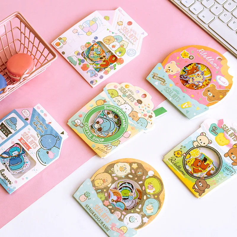 30 упак./лот Rilakkuma и Kawaii Sumikko Gurashi журнал Декоративные Канцелярские наклейки