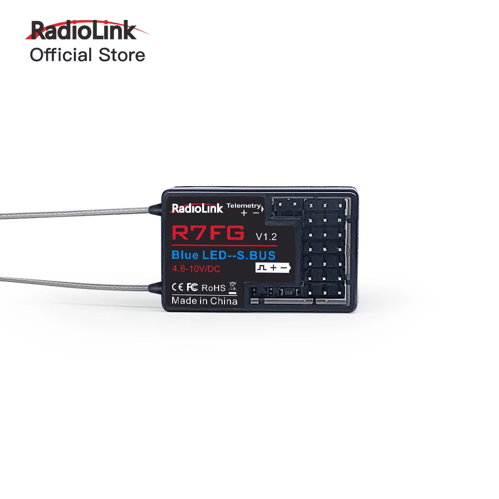 Radiolink R7FG 7CH 2.4G Gyro and Two-Way Transmission Telemetry Long Range FPV Car Boat Receiver for RC6GS RC4GS T8S T8FB | Игрушки и