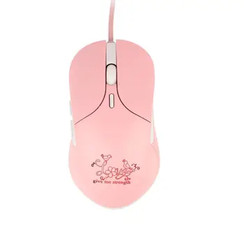 

Pink Silent LED Light Optical Game Mice Ergonomic USB Wired Mouse with 3200 DPI and 6 Buttons for PC Notebook Computer Laptop