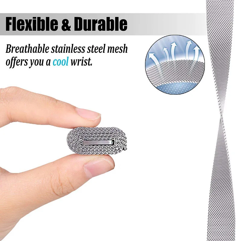  Mi Band 4 Strap Upgrade Magnetic Milanese Stainless Steel Watch Band Luxury Wrist Strap for MiBand  - 4000321757724