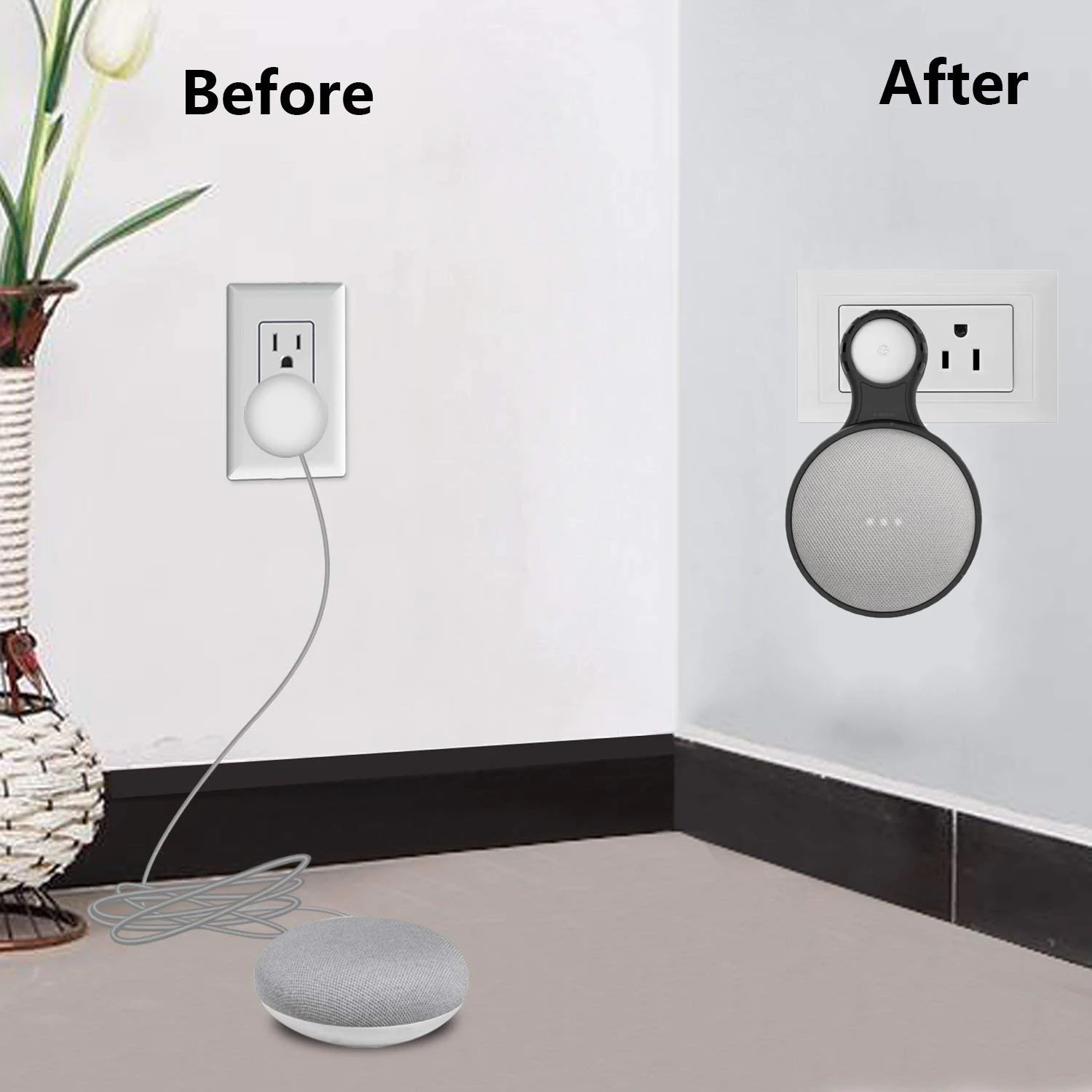 1/2 pcOutlet настенная розетка стойки вешалки для Google Home мини обеспечивает экономию места • штепсельная вилка с вкручиваемым креплением для Google Home мини голосового помощника