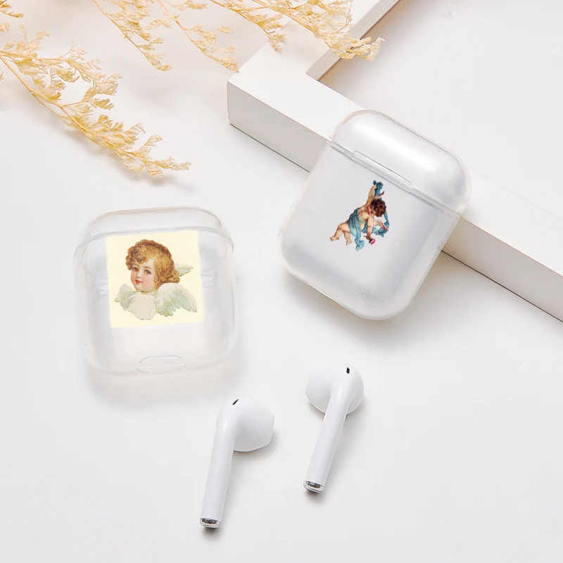 Мягкий милый Чехол Air Pods для Apple airpods, роскошные изображения, мультяшный ангел, Детские Airpods, чехол в Bluetooth, аксессуары для наушников