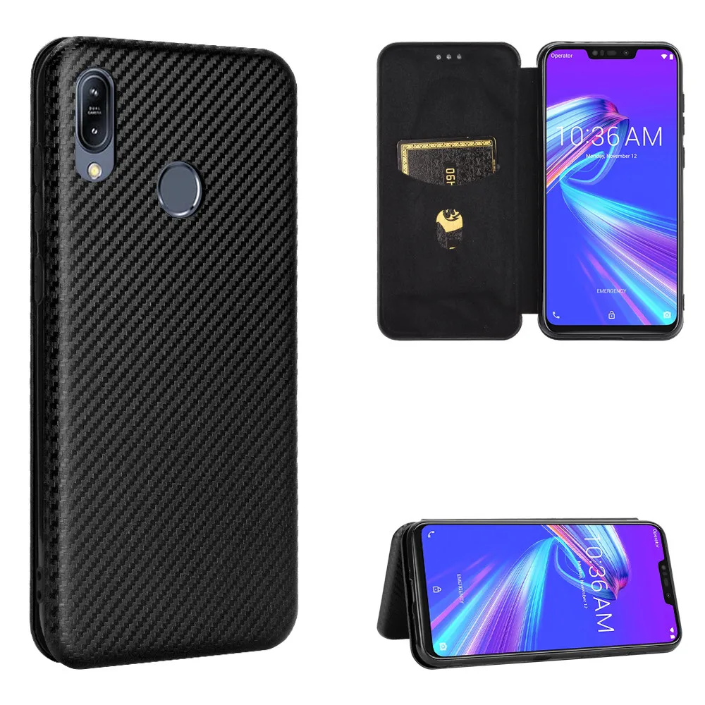 Роскошный чехол из углеродного волокна с магнитной адсорбцией для Asus ZenFone Max M2