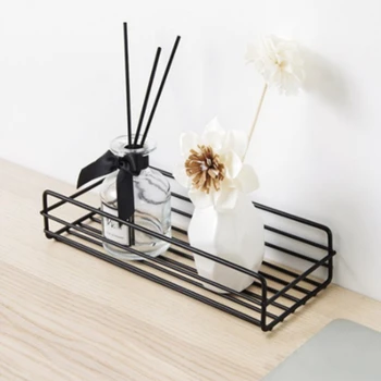 

Practical Iron Shelf Adhesive Storage Rack Holder Shower Shampoo Organizer Kitchen Bathroom Accessories Black