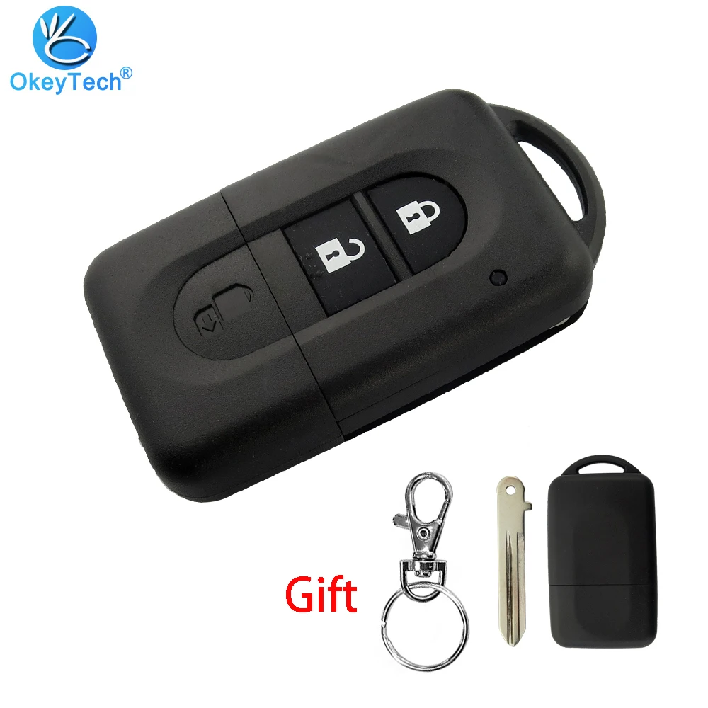 2 Buttons Car Smart Remote Flip Key Fob Case Shell Fits For Nissan Micra Qashqai 