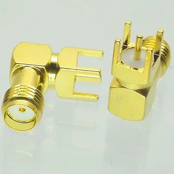 

DHL/EMS 100 pcs Connector SMA female jack solder PCB mount right angle 5.08mm -d2