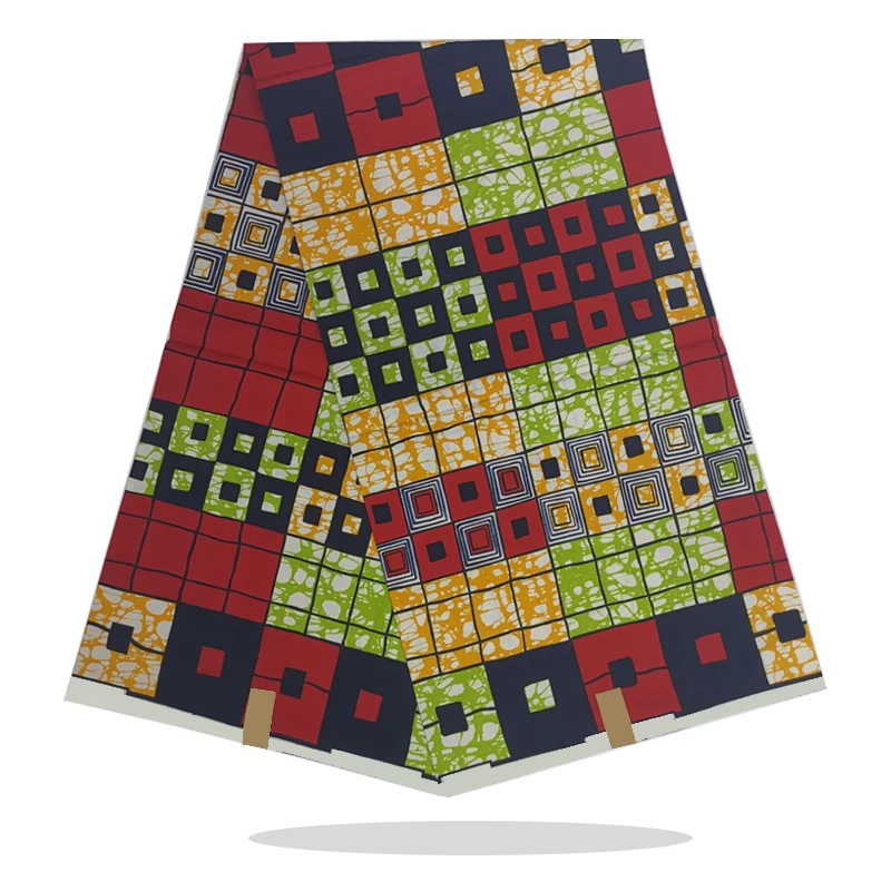 

100%Soft Breathable African Style Dress Sewing Materials Veritable Ankara Wax Block Printed Cotton Fabric 6 Yards SP17-42