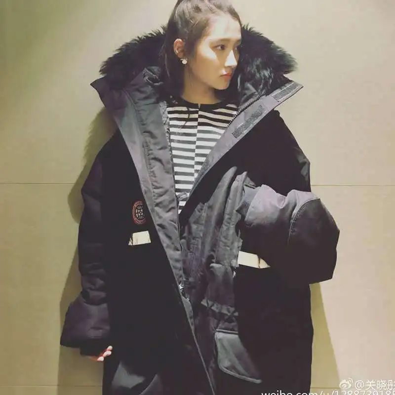 

New Lover Down Cotton Clothes for Winter 2019 Wide-waisted Long Black Jacket Women Coat