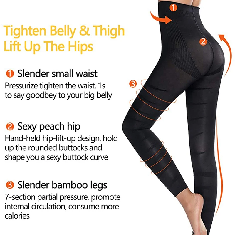 Leg Slimming Body Shaper Anti Cellulite Compression Leggings High Waist Tummy Control Panties Thigh Sculpting Slimmer Shapewear