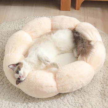 

Comfortable Anti Slip Puppy Pet Cat Dog Bed Flower Shaped Cute Soft Warm Cushion Mat Warm Kennel Nest Winter