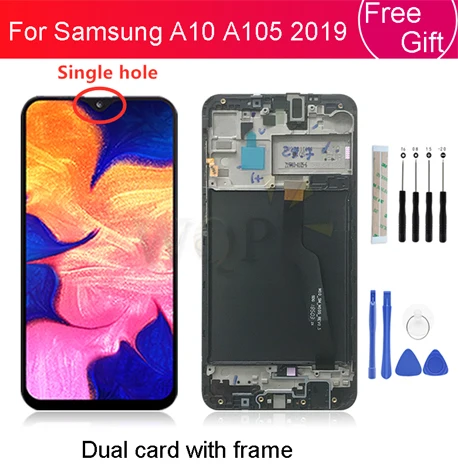 Для samsung galaxy A10 lcd дигитайзер A105/DS A105F A105FD A105M дисплей сенсорный экран с рамкой дигитайзер для samsung A10 lcd