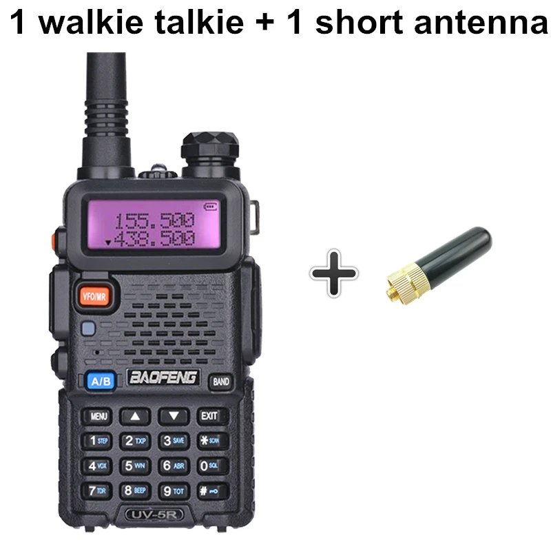 Add a Short Antenna Baofeng, UV-5R, 8 Вт, Двухдиапазонная рация, VHF UHF, двухстороннее радио UV 5R Ham, HF трансивер CB, радио UV5R, охотничье радио, Comunicador - Цвет: Add a Short Antenna