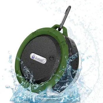

C6 Mini Portable Wireless Bluetooth 4.1 Waterproof Stereo Sound Speaker Outdoor Support TF Card with Hanging Hook Sucker