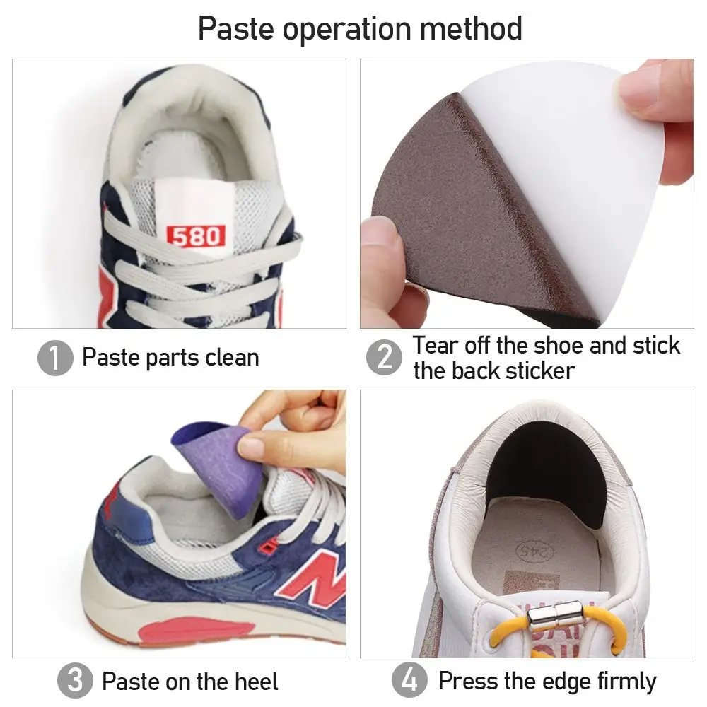 Shoe Repair Stickers Patches 4Pcs/Set Fashion Woman Heel Repair Subsidy Shoes Hole Sticker Sneaker Lined Patch Cobbler Anti-wear Pads Foot Care Protector
