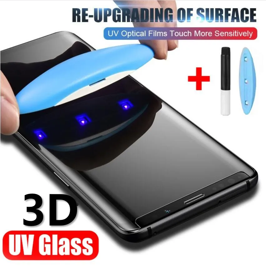 10Pcs/Lot With Retail Package UV Full Glue Curved Tempered Glass For Samsung Note 20 Screen Protector On Note 20 Ultra 5G Glass