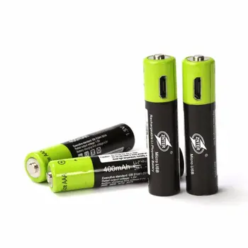 

Znter AAA Rechargeable Battery 400mah Mirco USB 1.5v Rechargeable lithium polymer battery with charging cable