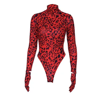 

Sexy Bodysuit Bodycon Leopard Jumpsuit Women Fashion Print Streetwear Club Gothic Skinny Rompers Casual Short Jumpsuits Spring