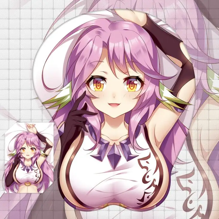 

No Game No Life Jibril Wrist Rest Pad Mousepad PU Mouse Pad Game Computer Keyboard Office Mat Desk for Teen Mousepad