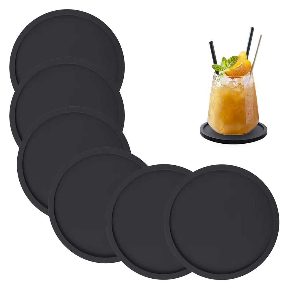 Coasters for Drinks Absorbent, Silicone Drink Non Slip Coasters Set of