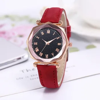 

Relogio Watches For Women Roman Scales Luminous Ladies Octagon Watch Simple Quartz Watch Leather Belt Simple Watches Reloj Mujer