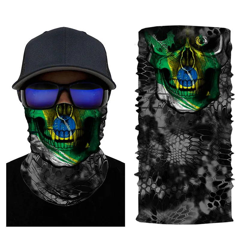 head wraps for men Seamless Balaclava Magic Scarf Neck Face Cover Ghost Skull Skeleton Head Bandana Shield Headband Headwear Bandanas Men Bicycle barbour scarf mens
