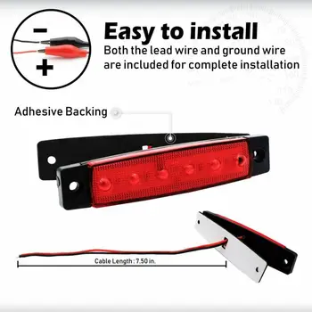 

Kit LED Light ABS Waterproof 6 LED Rock Light Red Univrsal Underbody Lamp