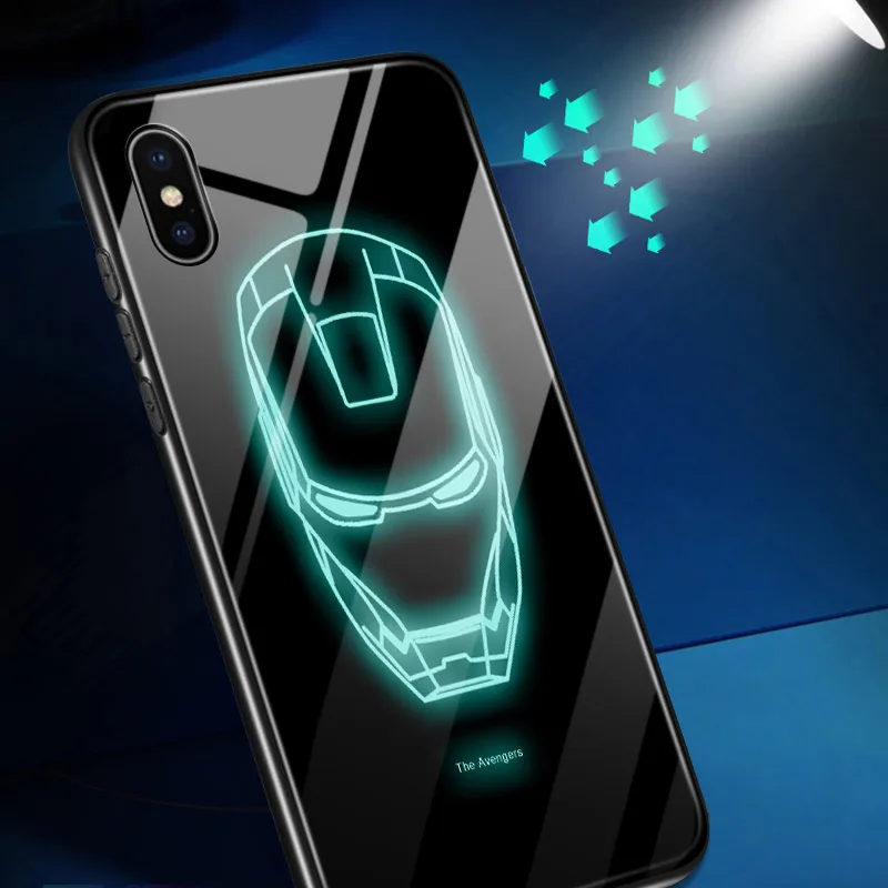 Светящийся чехол с Мстителями для OnePlus 8 7 7T Pro 6 6T блестящий в темноте из