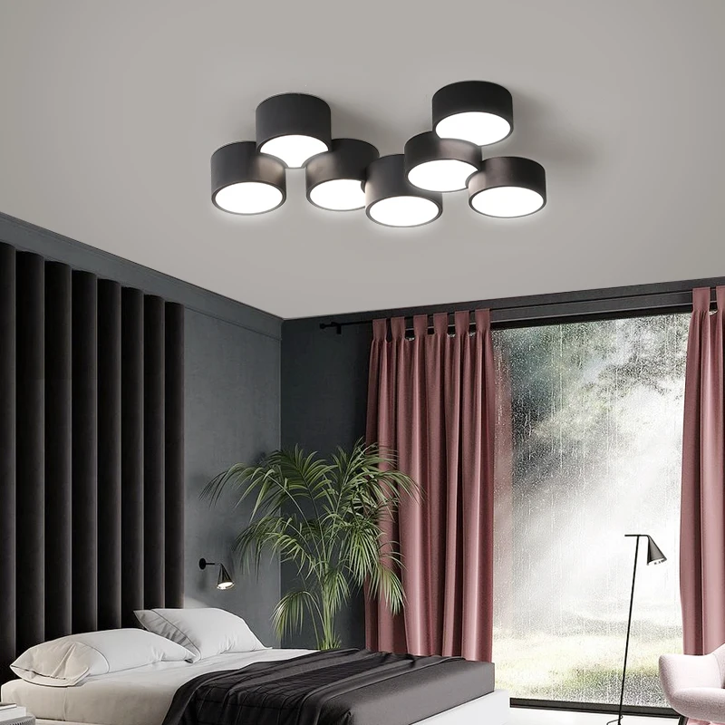 Black / White LED Ceiling Light Study Living Room Bedroom Indoor Ceiling Lamp Modern Nordic Creative Fixture With Remote Control