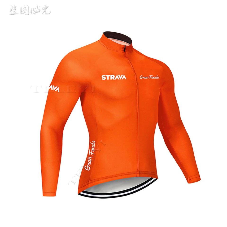 STRAVA Pro team длинный рукав Велоспорт Джерси Мужская одежда для велоспорта Ropa Ciclismo Одежда для велогонок спортивная одежда