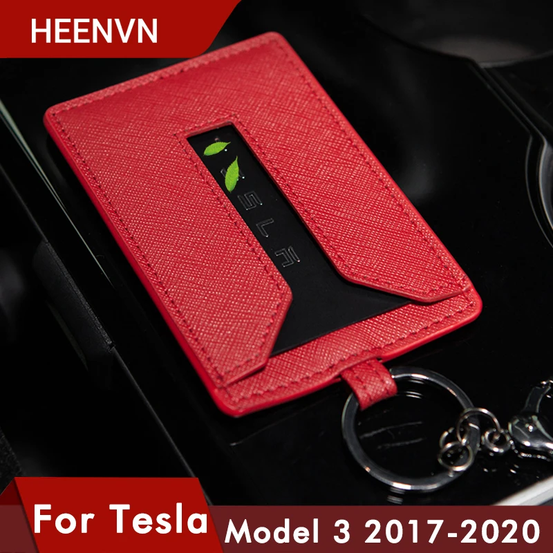 Кожаный чехол Heenvn Model3 для автомобильных ключей защитный Tesla Model 3 аксессуары