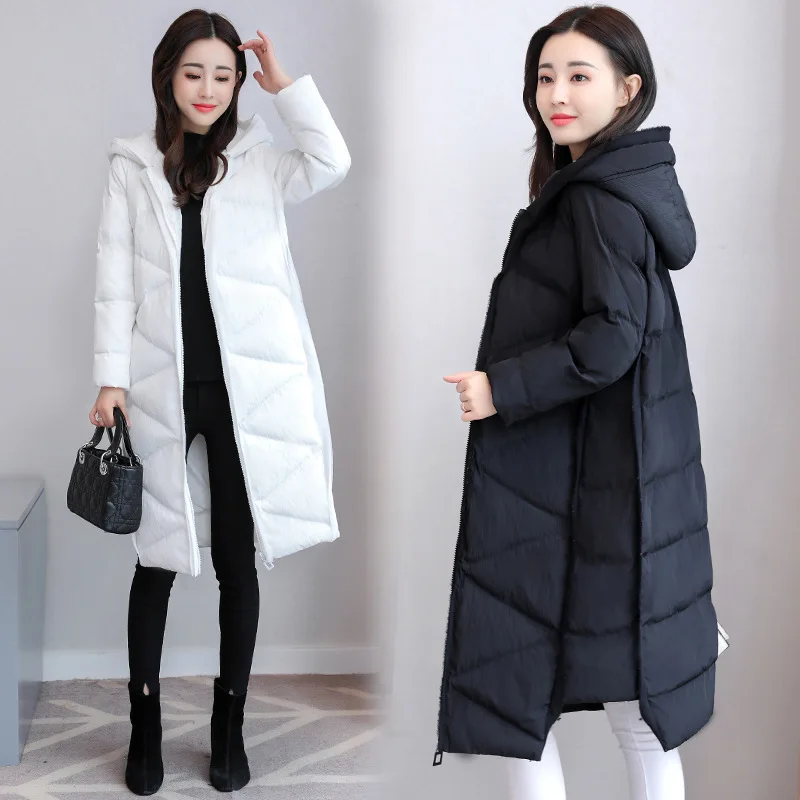 

2018 Winter South Korea Large Size Dress Joint Loose Korean-Style Mid-length down Jacket Cotton-padded Clothes Women's