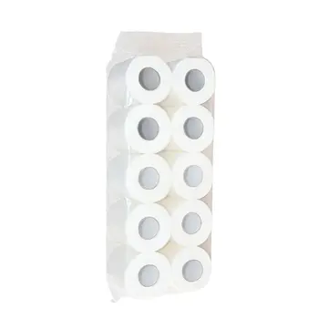 

10 Rolls Soft Wood Pulp Toilet Roll Paper 3-Ply Tissue for Business Home Bath Kitchen Use