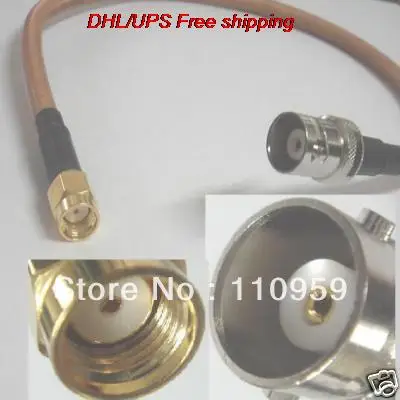 

DHL/EMS Hot 100 pcs BNC Female to RP SMA Male Straight Crimp RG142 Pigtail-A2
