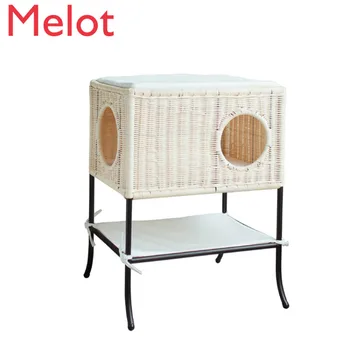 Billige Rattan Katze Nest Vier Jahreszeiten Universal Winter Katze Nest Katze Hängematte Geschlossen Abnehmbare Und Waschbar Kaffee Tisch Katze Haus
