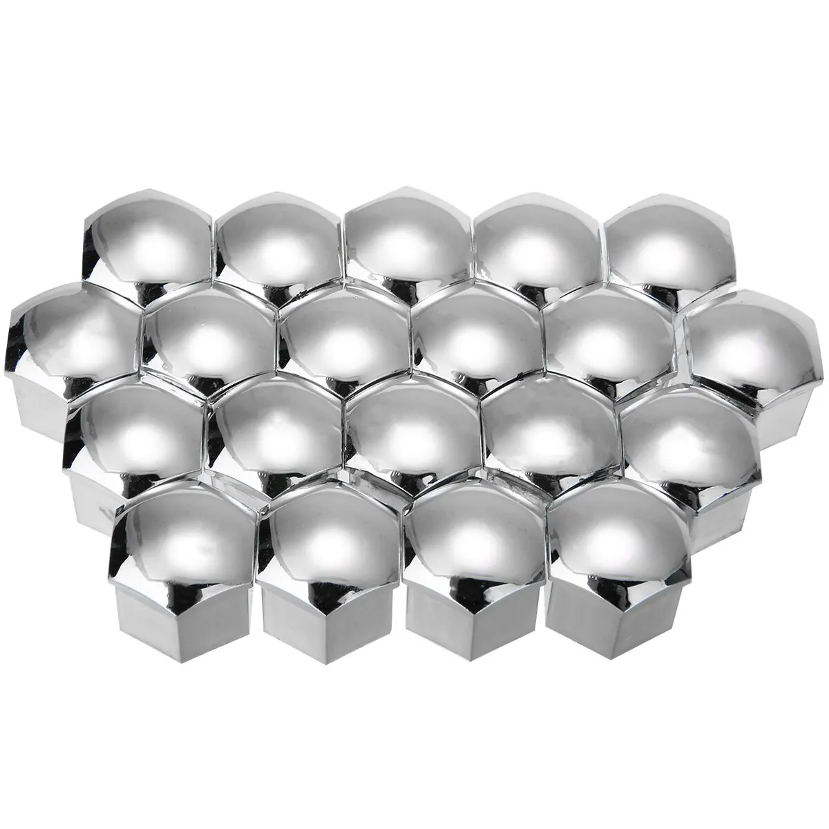 For Car Styling 20Pcs 21mm Anti-Rust Nut Protection Chrome Plastic Auto Trim Tyre Wheel Nut Screw Bolt Covers Caps Mayitr