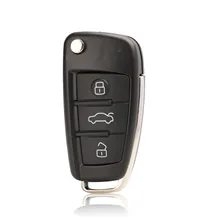 Jingyuqin 3 кнопки складной пульт дистанционного управления флип Автомобильный ключ чехол оболочка брелок для Audi A2 A3 A4 A6 A6L A8 Q7 TT Брелок чехол Замена