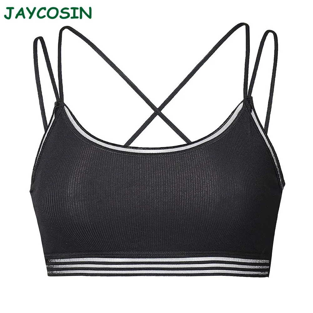 JAYCOSIN Clothes Women Sexy Solid Chest Pad Bra Set Seamless Cross Bandage Breathable Full Coverage Sport Underwear Bra 1210