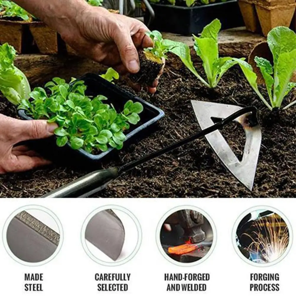 All-steel Hardened Hollow Hoe Handheld Weeding Rake Planting Vegetables Farm 