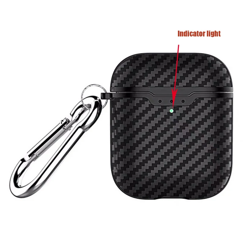 Black Мягкий чехол для наушников из углеродного волокна для Apple AirPods 2, 1, 1st, 2nd, чехол с полной защитой - Цвет: Black