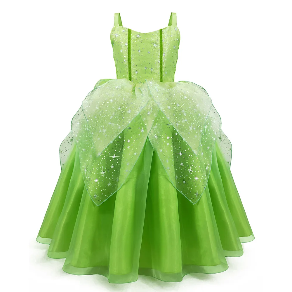 Meninas princesa tiana vestir-se traje cosplay princesa e o sapo
