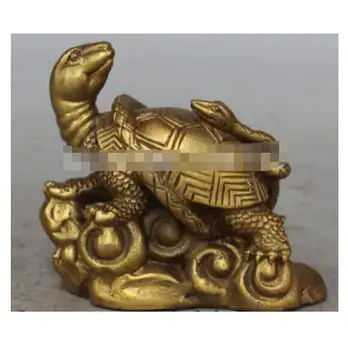 

shun3005+++chinese fengshui copper bronze animal snake Longevity Turtle lucky ruyi statues