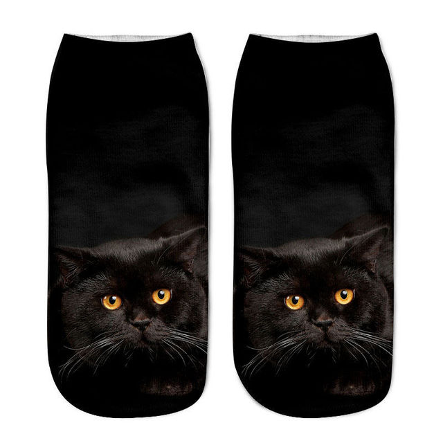 Cat Sock 3D Cat Printed Cotton Anklet Socks Low Cut Sports Sock Cute Designer Women Girl Casual Socks